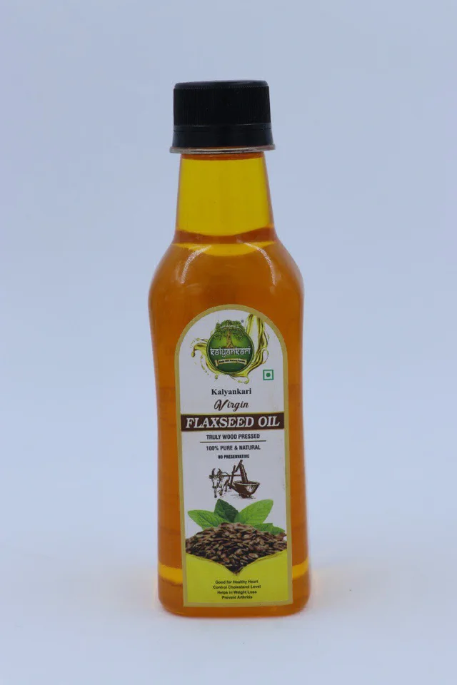 KALYANKARI FLAXSEED EXTRA Virgin Oil, 250ML, 100% Pure and Natural, Alsi Oil for Cooking, Salad, and Culinary Use, Rich in Omega-3, 