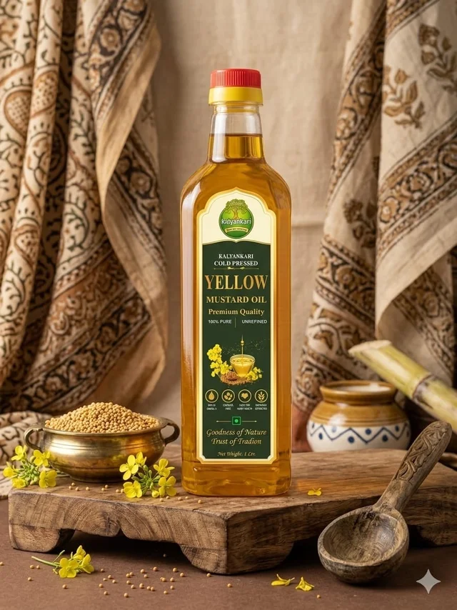 COLD PRESSED YELLOW MUSTARD OIL- 1LTR | 100% PURE | CHEMICAL -FREE PILI SARSON OIL KALYANKARI