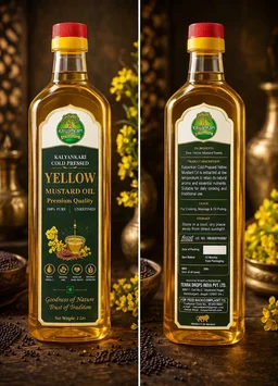 COLD PRESSED YELLOW MUSTARD OIL- 1LTR | 100% PURE | CHEMICAL -FREE PILI SARSON OIL KALYANKARI
