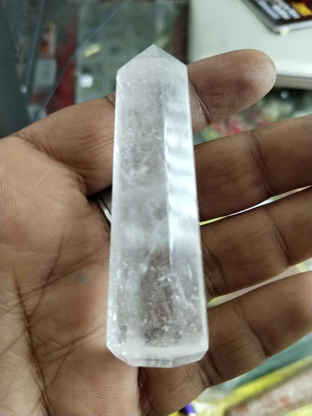 Astro Planet Clear Quartz Tower - White, 3 Inch