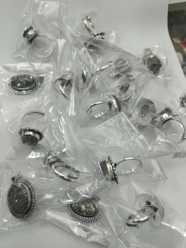 Astro Planet Pyrite Rings And Lockets - Olive, Free