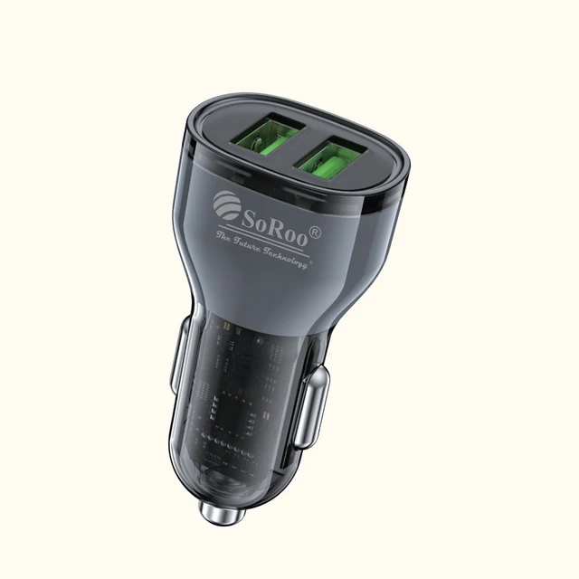 YOROTO Soroo Car Charger 3.6A Output (Black, With USB Cable) Series-17
