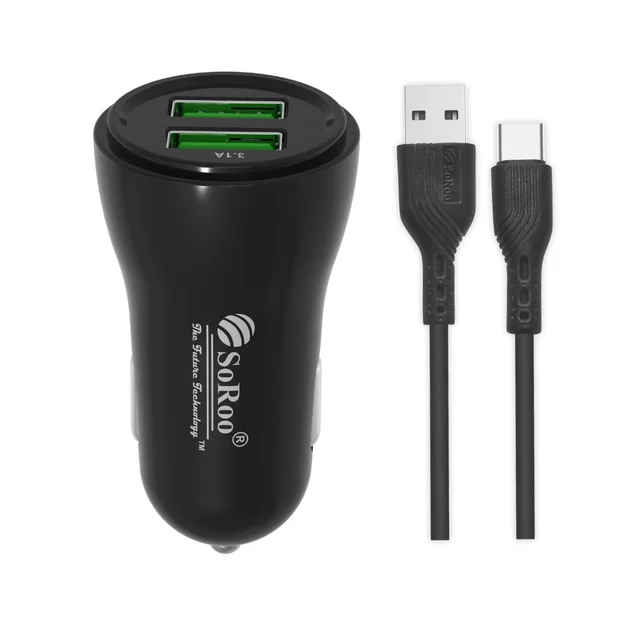 YOROTO Soroo Car Charger 18W Output (Black, With USB Cable) Series-1