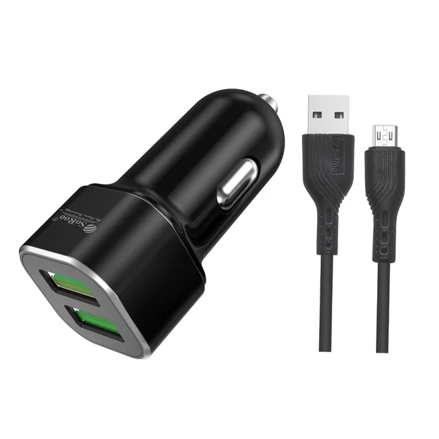 YOROTO Soroo Car Charger 18W Output (Black, With USB Cable) Series-2