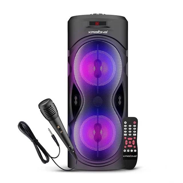 KRISONS Cylinder 40W Bluetooth Party Speaker with Mic & RGB Lights