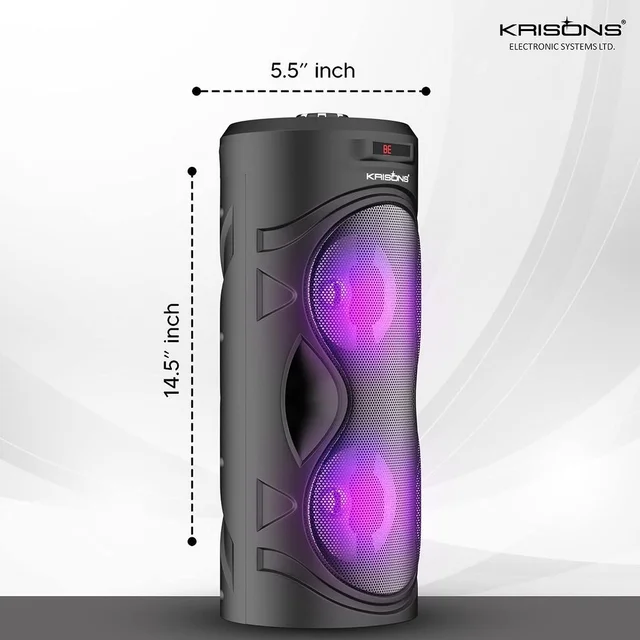 KRISONS Cylinder 40W Bluetooth Party Speaker with Mic & RGB Lights