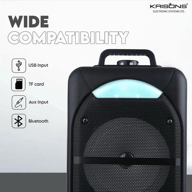 KRISONS Krisons Beatz with FM,USB,Aux and Bluettot with Free Wired Mic 30W Bluetooth Trolley Speaker