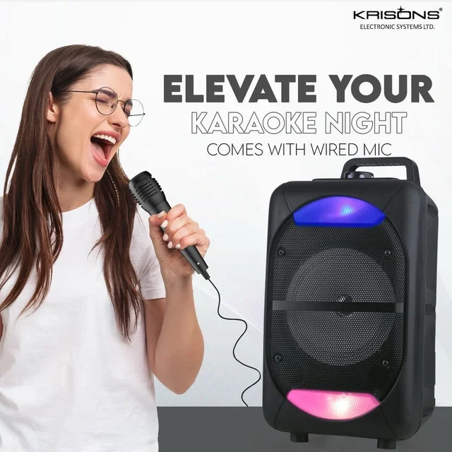 KRISONS Krisons Beatz with FM,USB,Aux and Bluettot with Free Wired Mic 30W Bluetooth Trolley Speaker