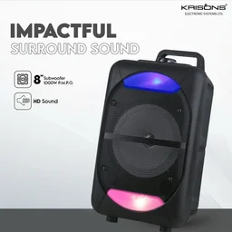 KRISONS Krisons Beatz with FM,USB,Aux and Bluettot with Free Wired Mic 30W Bluetooth Trolley Speaker