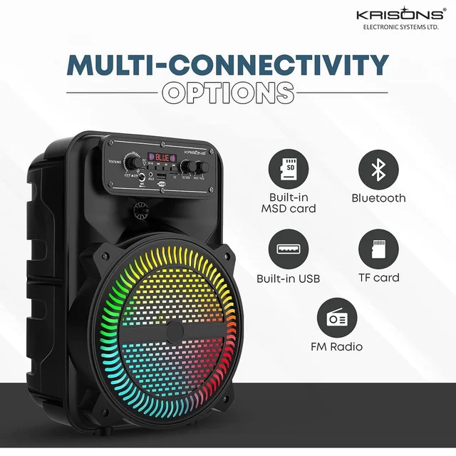 KRISONS Krisons MoonStar 30W Bluetooth Gaming Speaker with Wireless Mic & LED Display