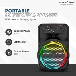 KRISONS Krisons MoonStar 30W Bluetooth Gaming Speaker with Wireless Mic & LED Display