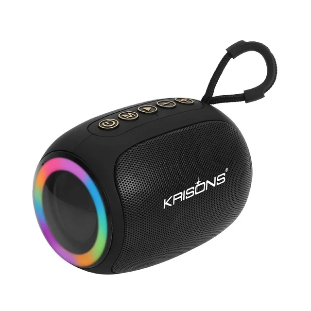 KRISONS Krisons Spark Glow 10W Portable Bluetooth Speaker with RGB Lights, USB, SD Card & Handsfree Calling ��� Black