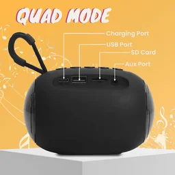 KRISONS Krisons Spark Glow 10W Portable Bluetooth Speaker with RGB Lights, USB, SD Card & Handsfree Calling ��� Black