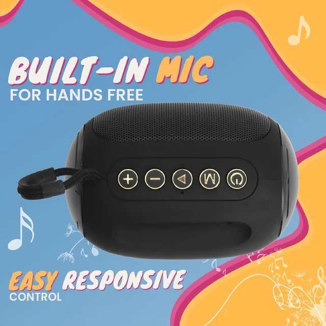KRISONS Krisons Spark Glow 10W Portable Bluetooth Speaker with RGB Lights, USB, SD Card & Handsfree Calling ��� Black
