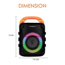 KRISONS Krisons Sunshine 4" Woofer 35 W Multi-Media Bluetooth Party Speaker with Wired Mic for Karaoke, Digital Display,RGB Lights, USB, SD Card and FM Radio