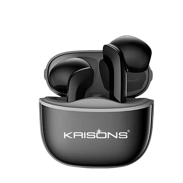 KRISONS Krisons TWS-001 Wireless Earbuds, Black, Bluetooth 5.2, 10mm Drivers, HiFi Sound Quality, 25H Battery Life, Touch Control, Charging Case