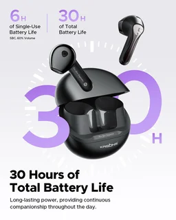 KRISONS Krisons TWS-002 Wireless Earbuds, Black, True Wireless Stereo, Portable Charging Case