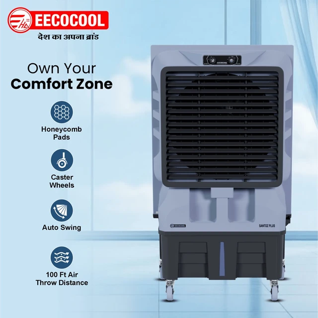 EECOCOOL Santoz Plus 100 L Desert Air Cooler ( Grey)