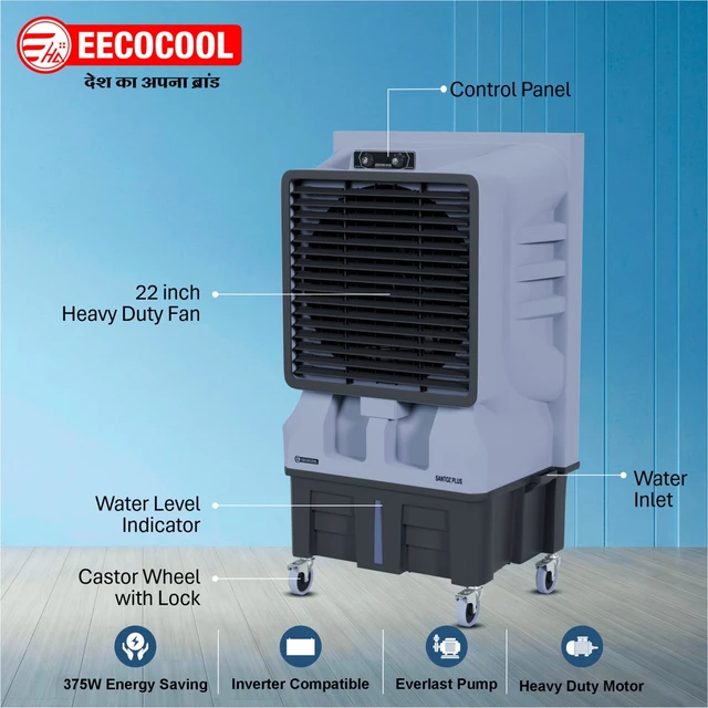 EECOCOOL Santoz Plus 100 L Desert Air Cooler ( Grey)