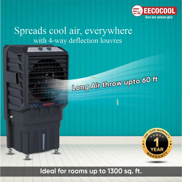 EECOCOOL Lakson 130 L Desert Air Cooler ( Grey)