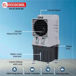 EECOCOOL Ronaldo 150 L Desert Air Cooler ( Grey)
