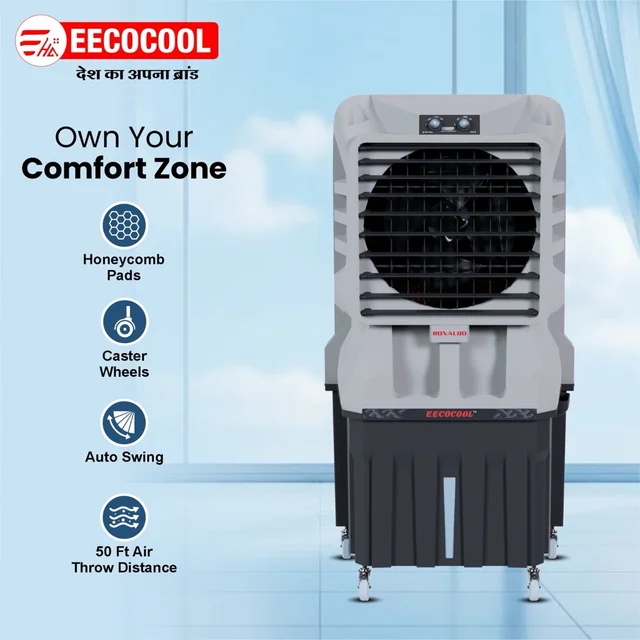 EECOCOOL Ronaldo 150 L Desert Air Cooler ( Grey)