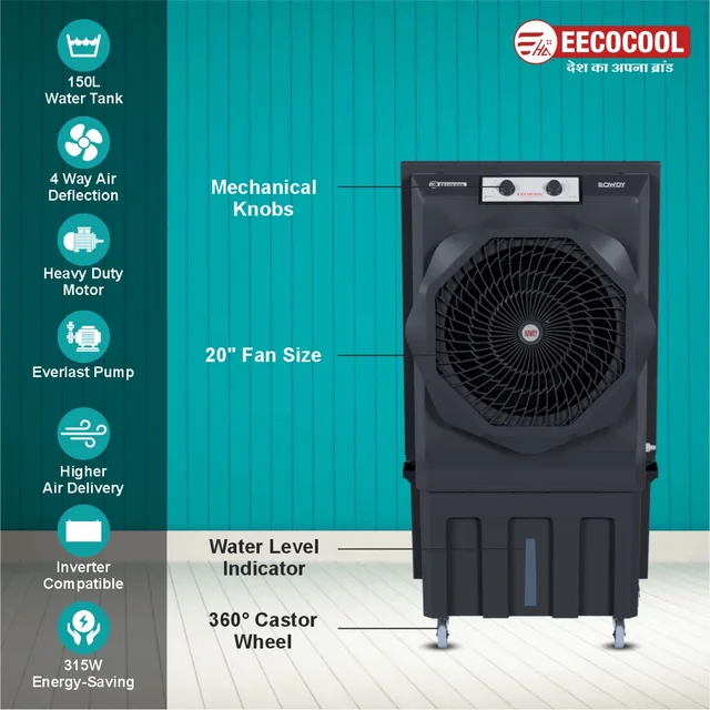 EECOCOOL Rowdy 150 Desert Air Cooler (Grey)