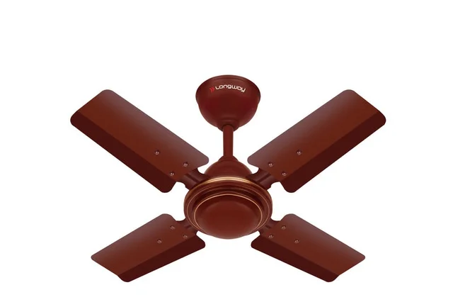 LONGWAY Longway Crystal P1 600 Mm/24 Inch Ultra High Speed 4 Blade Anti-Dust Decorative Star Rated Ceiling Fan | 2 Years Warranty (Brown, Pack Of 1) - Brown