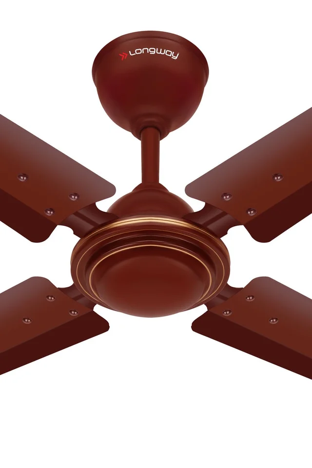 LONGWAY Longway Crystal P1 600 Mm/24 Inch Ultra High Speed 4 Blade Anti-Dust Decorative Star Rated Ceiling Fan | 2 Years Warranty (Brown, Pack Of 1) - Brown