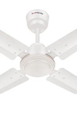 LONGWAY Longway Crystal P1 600 Mm/24 Inch Ultra High Speed 4 Blade Anti-Dust Decorative Star Rated Ceiling Fan | 2 Years Warranty (Brown, Pack Of 1) - white
