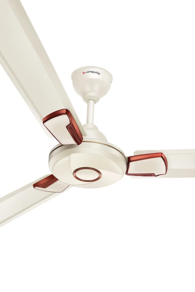 LONGWAY Longway Magna 1200 Mm/48 Inch Ultra High Speed 3 Blade Anti-Dust Decorative Star Rated Ceiling Fan | 2 Years Warranty (Ivory, Pack Of 1) - ivory