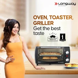 LONGWAY Longway Royal OTG 12 Ltr Oven Toaster Griller With Heating Modes | Temperature Timer Control For Baking Pizza, Cake, Grilling Chicken & Toasting Bread| (1000 W, Black)