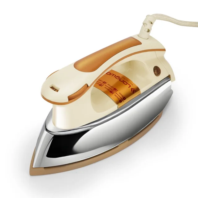 LONGWAY Longway Diva Heavy Weight Non-Stick Teflon Coated Dry Iron, Electric Iron For Clothes | 2 Years Warranty (1000 Watt, Ivory)