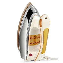 LONGWAY Longway Diva Heavy Weight Non-Stick Teflon Coated Dry Iron, Electric Iron For Clothes | 2 Years Warranty (1000 Watt, Ivory)