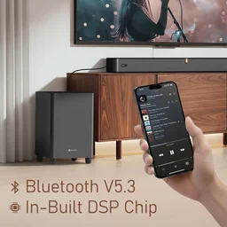 Portronics 600W Sound Slick X1 5.1.2 CH Dolby Atmos Home Theatre, Wireless Satellite Speaker 600 W Bluetooth Soundbar (Black, Stereo Channel)