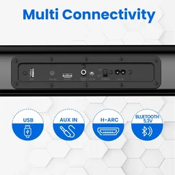 Portronics Pure Sound 106 Wired Subwoofer, HD Sound, BT5.3v 120 W Bluetooth Soundbar (Black, 2.1 Channel)