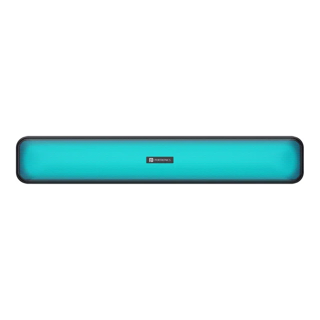Portronics Radian 16W Bluetooth Stereo Soundbar with Multicolour LED Lights 16 W Bluetooth Speaker (Black, Stereo Channel)