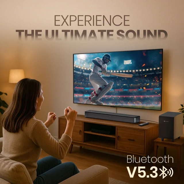 Portronics Sound Slick X 250W Bluetooth Soundbar With Wired Subwoofer Deep Bass, 2.1 Channel 250 W Bluetooth Soundbar (Black, 2.1 Channel)