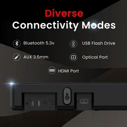 Portronics Sound Slick 8 80W Touch Control Bluetooth Soundbar, Surround Sound With Remote 80 W Bluetooth Soundbar (Black, 2.1 Channel)