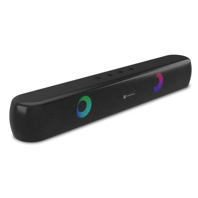 Portronics Decibel 21 10W Wireless Bluetooth Soundbar with LED Light, TWS Function, Mic, FM 10 W Bluetooth Soundbar (Black, Stereo Channel)
