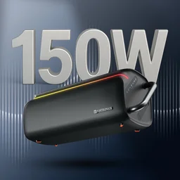 Portronics Nebula X 150W Party Speaker, Wireless Karaoke Mic, 6 Hours Playtime, Bass Boost 150 W Bluetooth Party Speaker (Black, Stereo Channel)