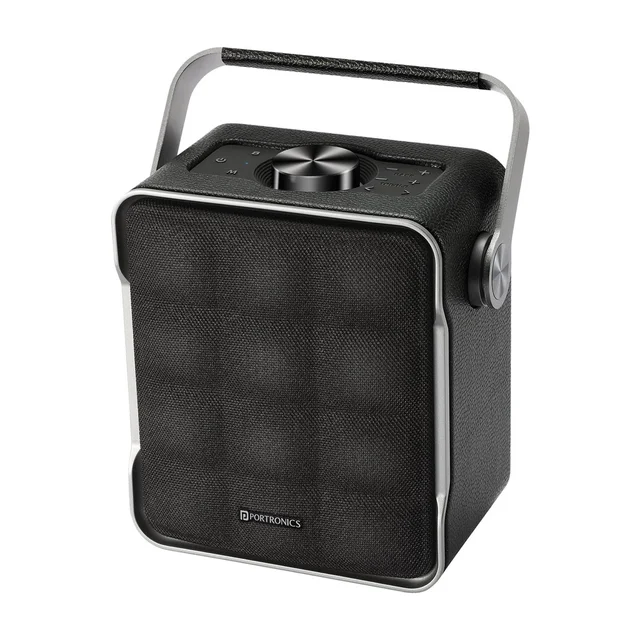 Portronics Harmony II 60W HD Sound Wireless Speaker, Bass Boost Technology, 5Hrs Playtime 60 W Bluetooth Party Speaker (Gold, Mono Channel) - black