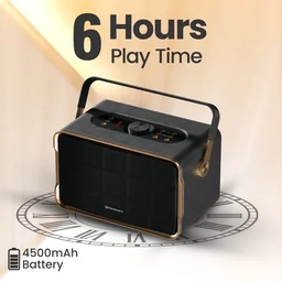 Portronics Harmony Wireless Portable HD Sound, Upto 6 Hours Playtime, 80 W Bluetooth Home Audio Speaker (Black, 2.1 Channel) - black
