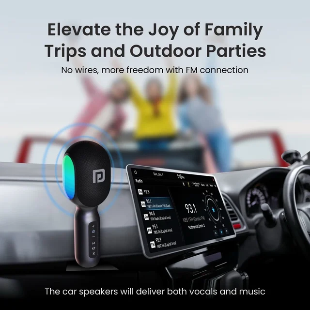 Portronics Dash 2 Wireless Bluetooth Karaoke Mic with 10W Speaker, Upto 10Hrs Playtime Microphone
