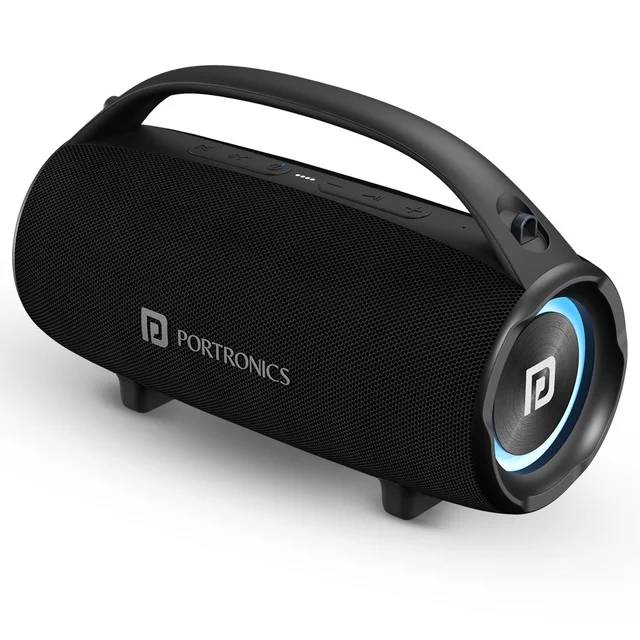 Portronics Thunder 2.0 60W Bluetooth Party Speaker, Passive Radiator, 6Hr Playtime, EQ Mode 60 W Bluetooth Speaker (Black, 2.0 Channel)