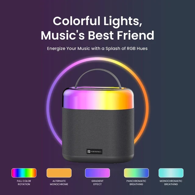 Portronics Dash 3 Wireless Karaoke Mic, 5Hrs Playtime, RGB Lights 16 W Bluetooth Party Speaker (Black, Stereo Channel)