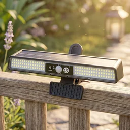 102 LED Solar Clip Motion Sensor Light for Garden Fence Outdoor (1 Pc)