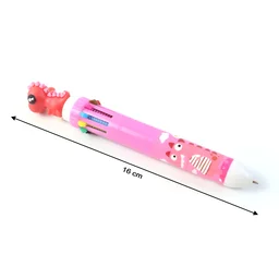 10-in-1 Multicolor Ball Pen – Smooth Writing with Cute Character Design