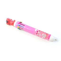 10-in-1 Multicolor Ball Pen – Smooth Writing with Cute Character Design