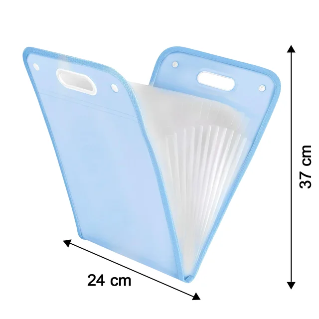 13 Pocket Document File Folder – Expanding Plastic with Handle